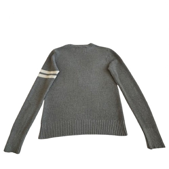 American Eagle Outfitters Men's S Gray/White Cotton & Wool Knit Sleeved Sweater - Picture 4 of 11